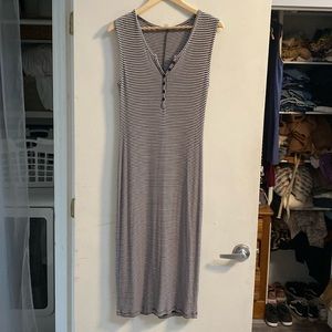 Black and white striped midi Old Navy bodycon dress